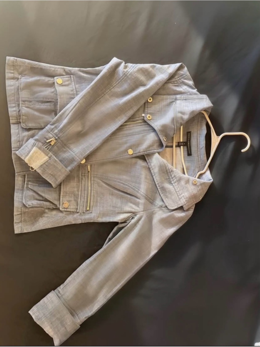 White House Black Market Chambray Utility Jacket- Size 6